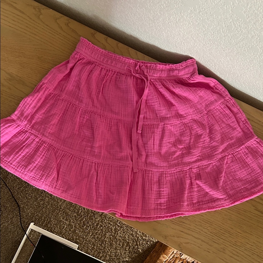Aerie Bright Pink Skater Skirt